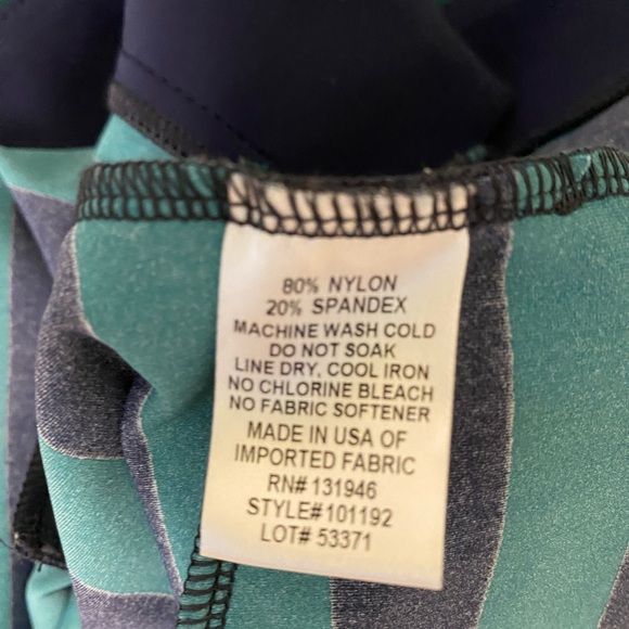 Finley Navy Blue and Green Rugby Striped Jude Connolly Dress with Pockets. - Picture 7 of 8